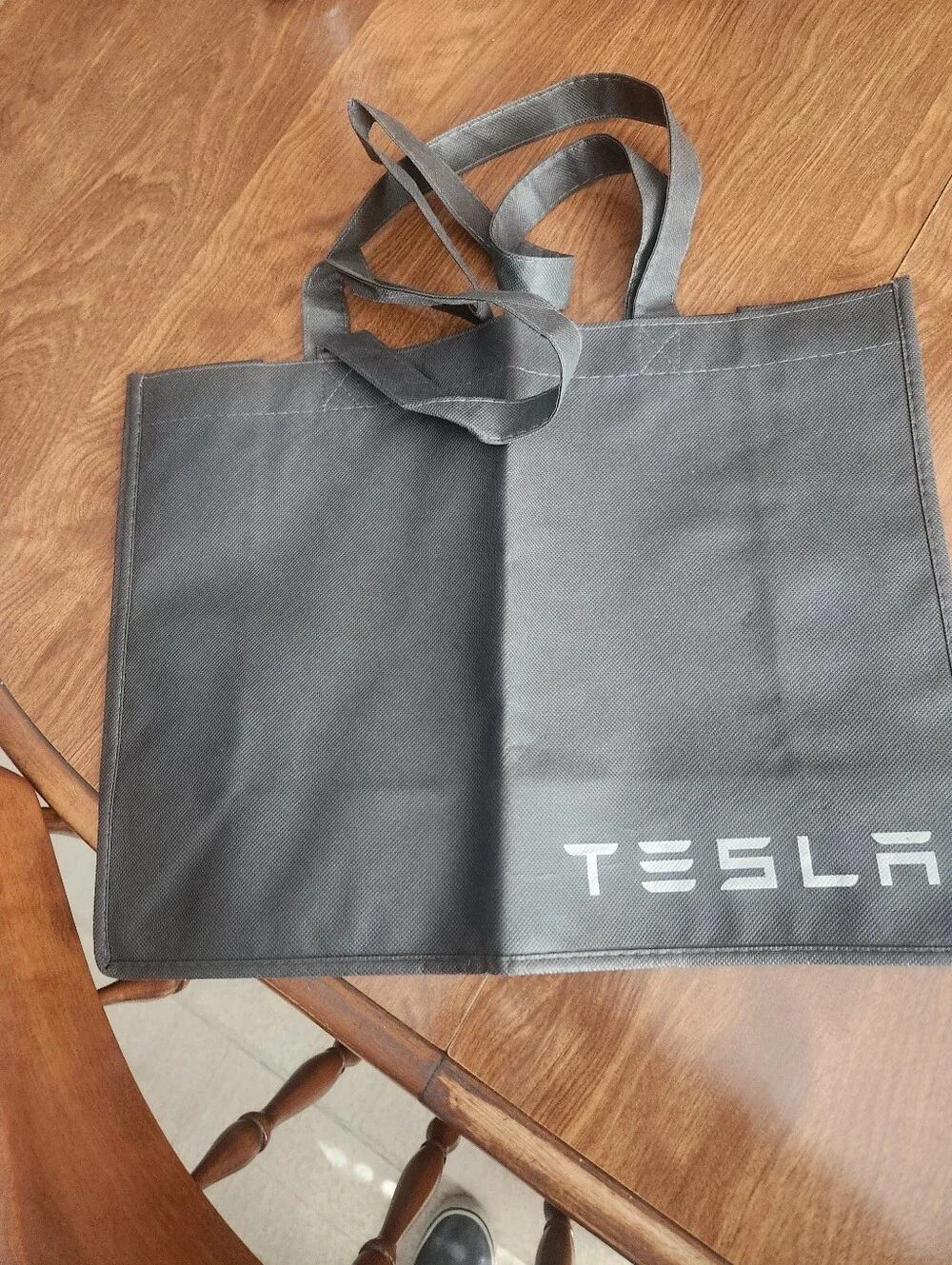 Tesla Black Reusable Shopper Tote with Logo
